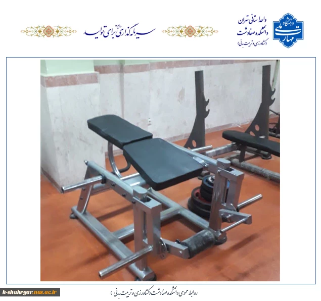 تجهیز و به روز رسانی  تجهیزات ورزشی سالن وزنه گروه تربیت بدنی دانشکده صفادشت (کشاورزی - تربیت بدنی)