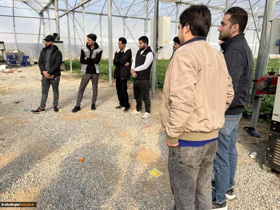 بازدید علمی دانشجویان درس ماشین ها و تجهیزات باغبانی استاد نسیم حبیبی از گلخانه آقای دهقان 2